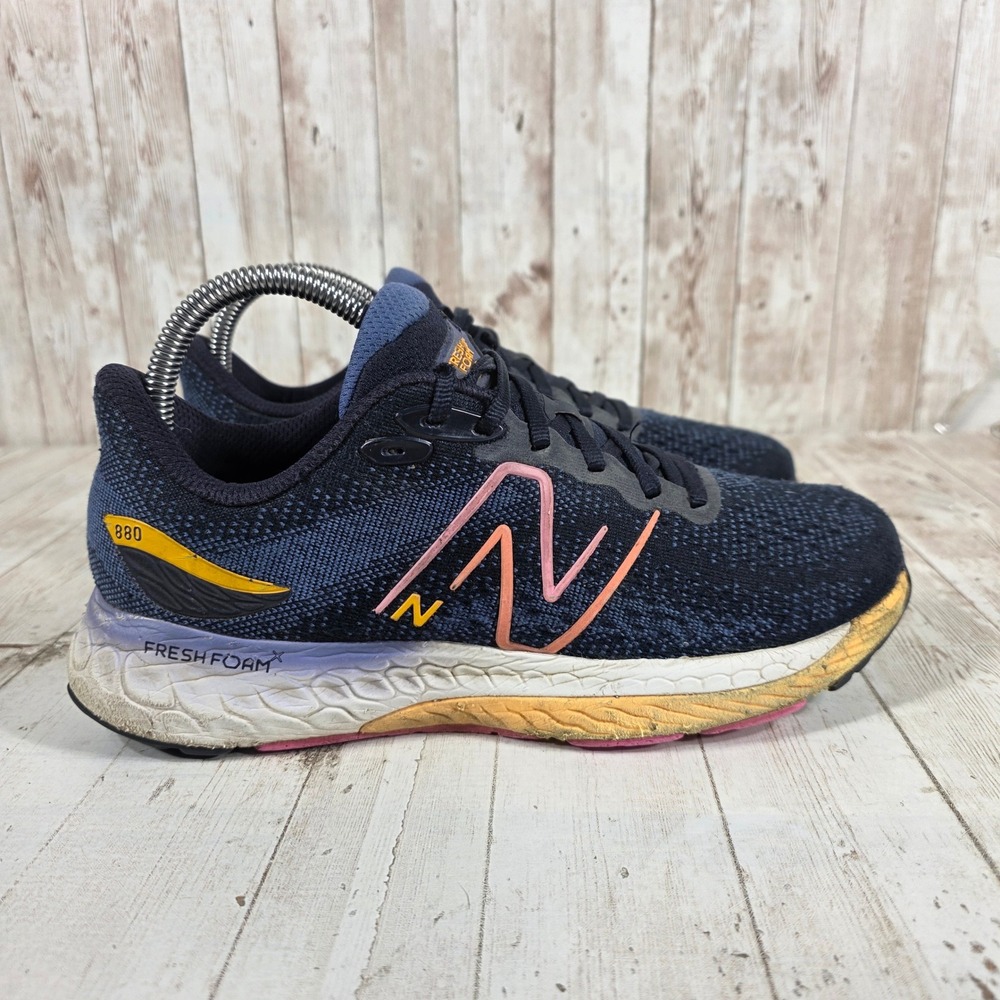 New Balance Fresh Foam 880 v12 Navy Pink Orange Running Shoes W880M12 Womens 8